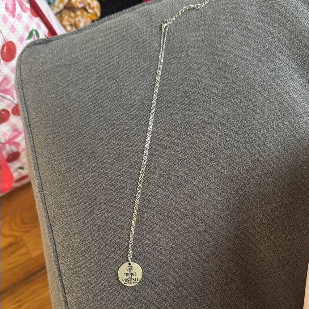 Silver Inspirational Pendant Necklace